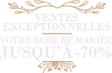 ventes exceptionnelles : votre robe de mariée jusqu’à-70%