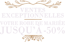 ventes exceptionnelles : votre robe de mariée jusqu’à-70%